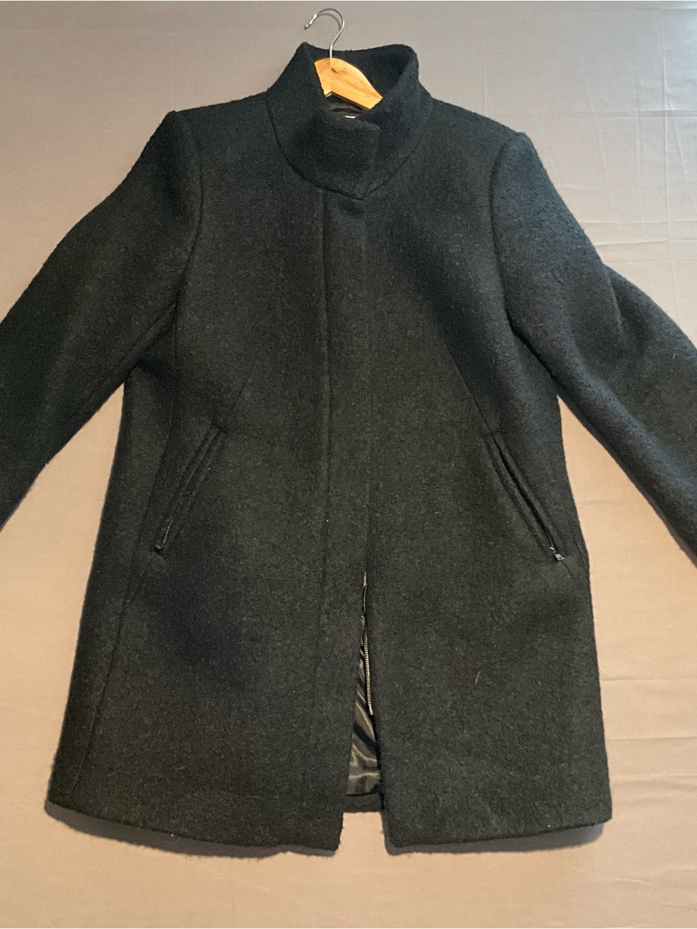 The Loft Wool Petite Large Long Black Coat